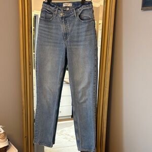 Abercrombie & Fitch Light Blue High Rise Crossover Jeans Curve Love